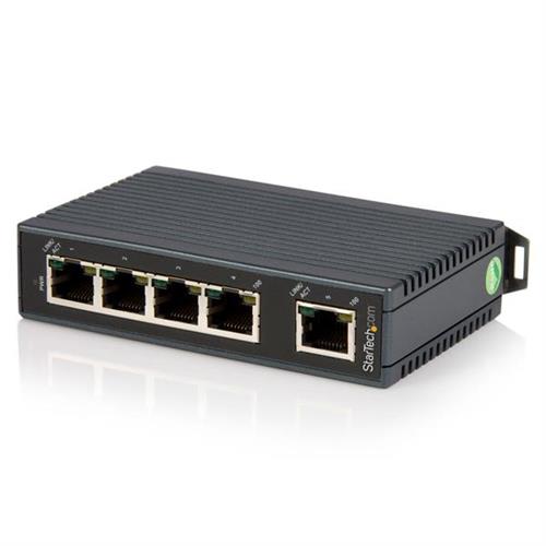 StarTech.com 5-Port Industrial Ethernet Switch - DIN Rail Mountable - TAA Unmanaged Fast Ethernet (10/100) Full duplex Rack mounting