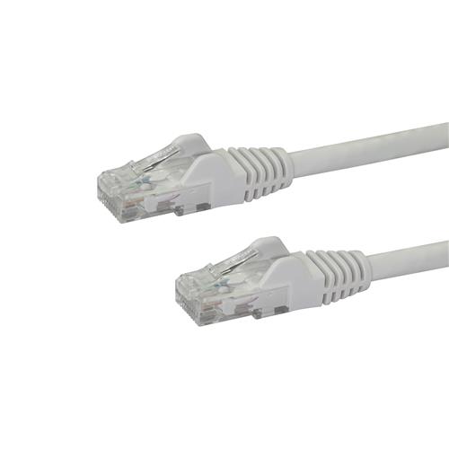 StarTech.com 50ft CAT6 Cable - White CAT6 Ethernet Cable - Gigabit Ethernet Wire - 250MHz 100W PoE RJ45 UTP CAT 6 Network/Patch Cord Snagless - Individually Tested