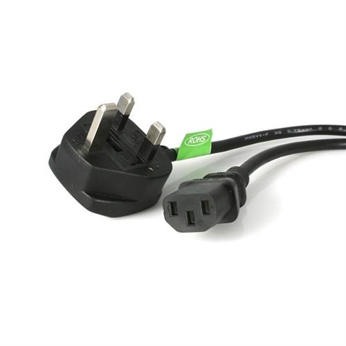 Photos - Cable (video, audio, USB) Startech.com 6ft  UK Computer Power Cable 18AWG BS 1363 to C13 10A 250V Black Replacement AC Power Cord Kettle Lead / (1.8m)