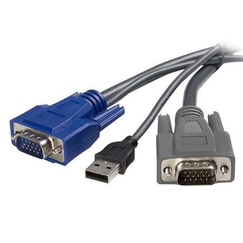 Photos - Cable (video, audio, USB) Startech.com 6 ft Ultra-Thin USB VGA 2-in-1 KVM Cable 1.8 m Black VGA USB A + VGA Male/Male 189 g SVUSBVGA6 