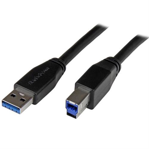 StarTech.com 5m (16ft) Active USB 3.0 (5Gbps) USB-A to USB-B Cable - M/M