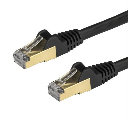 StarTech.com 75m CAT6a Ethernet Cable - 10 Gigabit Shielded Snagless RJ45 100W PoE Patch Cord - 10GbE STP Network Cable w/Strain Relief - Black Individually Tested/Wiring is UL Certified/TIA