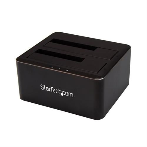 StarTech.com Dual-Bay USB 3.0 to SATA Hard Drive Docking Station USB Hard Drive Dock External 2.5/3.5" SATA I/II/III SSD/HDD Docking Station Hot-Swap Hard Drive Bays Top-Loading HDD SSD Serial ATA Serial ATA II Serial ATA III 2.53.5" 10 T