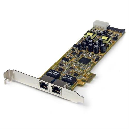 StarTech.com Dual Port PCI Express Gigabit Ethernet PCIe Network Card Adapter - PoE/PSE - TAA. Internal. Connectivity technology: Wired Host interface: PCI Express Interface: Ethernet. Maximum data transfer rate: 2000 Mbit/s