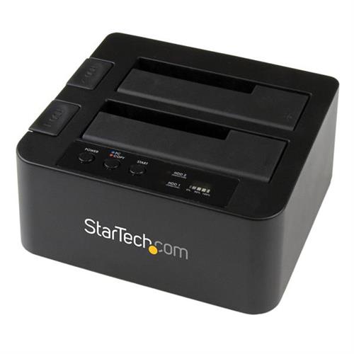 StarTech.com Dual Bay Hard Drive Duplicator Standalone USB 3.0 (5 Gbps) / eSATA to 2.5/3.5" SATA III HDD/SSD Cloner/Copier Hard Drive Docking Station Hard Disk Cloner