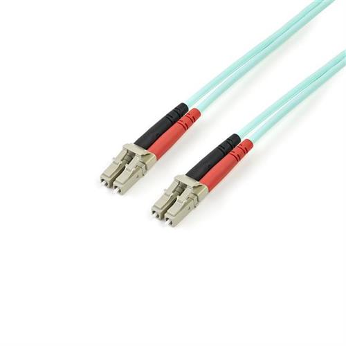 StarTech.com 3m (10ft) LC/UPC to LC/UPC OM3 Multimode Fiber Optic Cable Full Duplex 50/125m Zipcord Fiber Cable 100G Low Insertion Loss LSZH Fiber Jumper Cord
