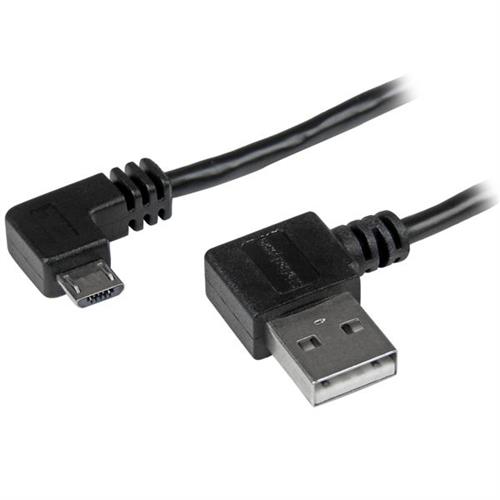 StarTech.com Micro-USB Cable with Right-Angled Connectors - M/M - 1m (3ft) 1 m USB A Micro-USB B USB 2.0 Male/Male Black