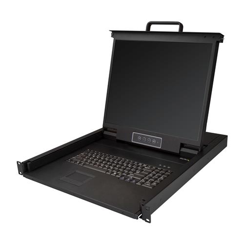 StarTech.com Rackmount KVM Console - Single Port VGA KVM with 19" LCD Monitor for Server Rack - Fully Featured Universal 1U LCD KVM Drawer w/Cables & Hardware - USB Support - 50000 MTBF