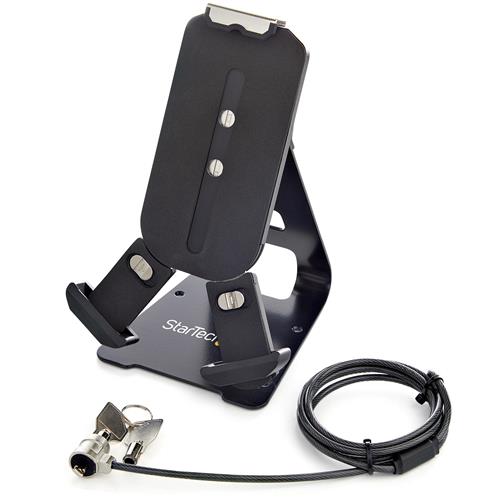 StarTech.com Secure Tablet Stand w/ K-Slot Cable Lock - Locking Tablet Holder for 7.9"-13" Tablets - Universal Adjustable Tablet Mount for Desk/Surface - Lockable Anti-Theft Security Mount - TAA