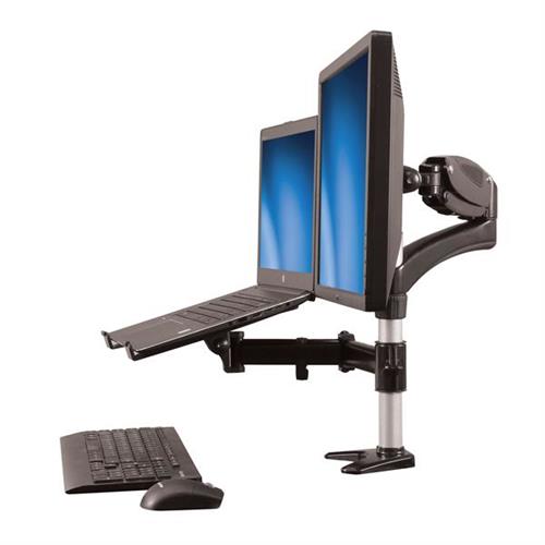 StarTech.com Desk-Mount Monitor Arm with Laptop Stand - Full Motion - Articulating - For up to 27" (17.6lb/8kg) Displays