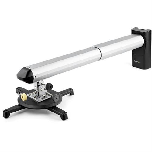 StarTech.com Universal Projector Wall Mount - Projector Mount supports Short & Ultra Short Throw Projectors up to 33lb (15kg) - Tilt/Swivel/Rotate - Adjustable 16.5" to 27.7" from Wall - TAA Wall 15 kg Black Silver Aluminium Plastic Steel 360