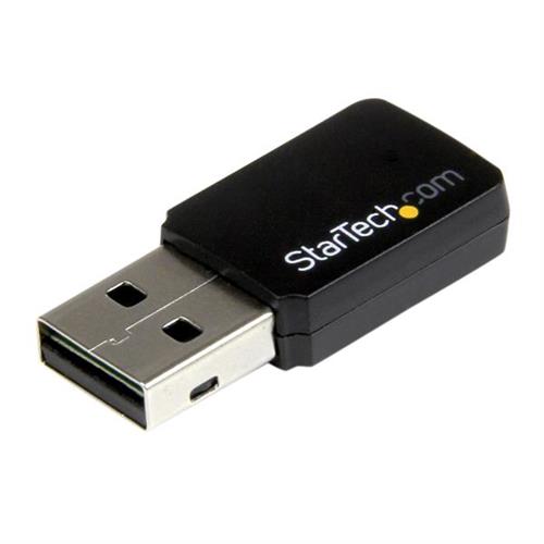 StarTech.com USB 2.0 AC600 Mini Dual Band Wireless-AC Network Adapter - 1T1R 802.11ac WiFi Adapter Wireless USB WLAN Wi-Fi 5 (802.11ac) 433 Mbit/s Black