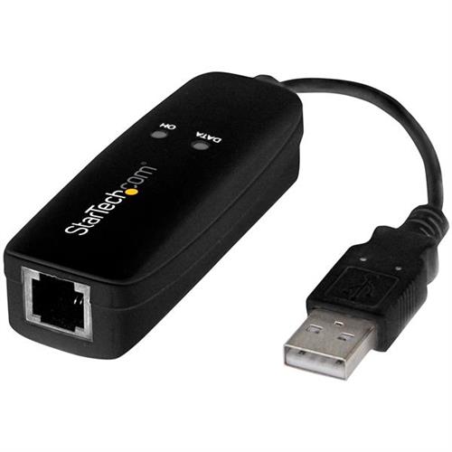 Photos - Cable (video, audio, USB) Startech.com USB 2.0 Fax Modem - 56K External Hardware Dial Up V.92 Modem/ Dongle/Adapter - Computer/Laptop Fax Modem - USB 
