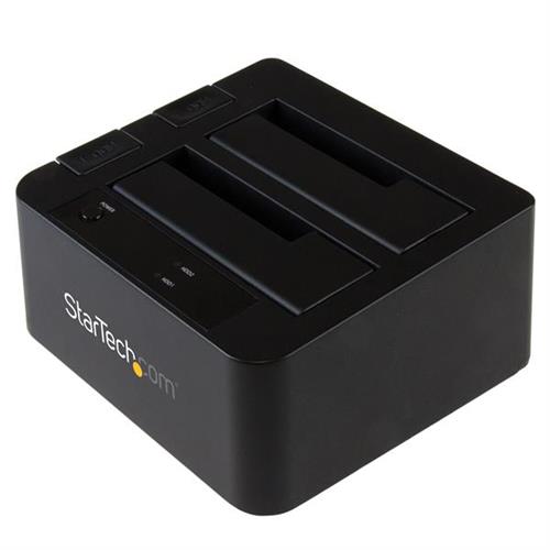 StarTech.com Dual-Bay USB 3.2 Gen 2 to SATA Hard Drive Docking Station USB 10Gbps Hard Drive Dock External 2.5/3.5" SATA I/II/III SSD/HDD Docking Station Hot-Swap Hard Drive Bay Top-Loading