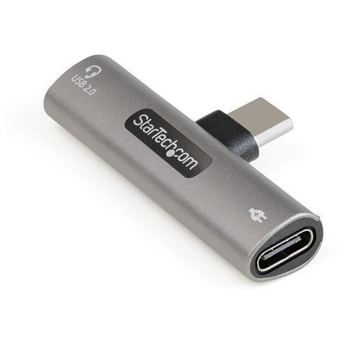 StarTech.com USB C Audio & Charge Adapter - USB-C Audio Adapter w/ USB-C Audio Headphone/Headset Port and 60W USB Type-C Power Delivery Pass-through Charger - For USB-C Phone/Tablet/Laptop