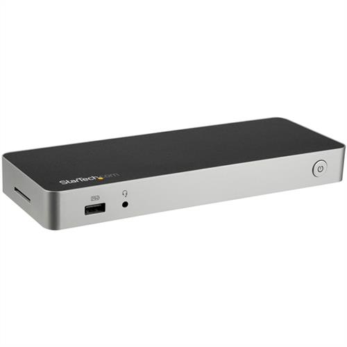 StarTech.com USB C Dock - Dual Monitor HDMI & DisplayPort 4K 30Hz - USB Type-C Laptop Docking Station 60W Power Delivery SD 4-port USB-A 3.0 Hub GbE Audio - Thunderbolt 3 Compatible