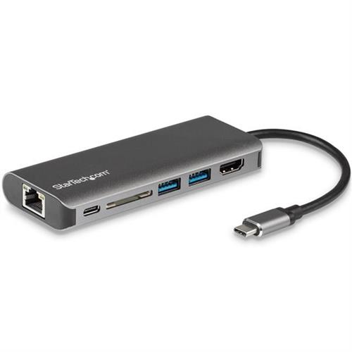 StarTech.com USB C Multiport Adapter Portable USB-C Dock to 4K HDMI 2-pt USB 3.0 Hub SD/SDHC GbE 100W PD Pass-Through - USB Type-C/Thunderbolt 3 - REPLACED BY DKT30CSDHPD3