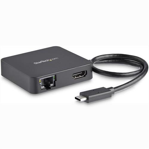 StarTech.com USB C Multiport Adapter - Portable USB-C Mini Dock 4K HDMI Video - Gigabit Ethernet USB 3.0 Hub (1x USB-A 1x USB-C) - USB Type-C Multiport Adapter - Thunderbolt 3 Compatible Wired USB 3.2 Gen 1 (3.1 Gen 1) Type-C 101001000 Mbit/s