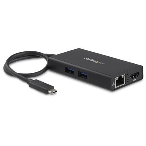 StarTech.com USB-C Multiport Adapter - USB-C Travel Docking Station with 4K HDMI - 60W Power Delivery Pass-Through GbE 2pt USB-A 3.0 Hub - Portable Mini USB Type-C Dock for Laptop Wired USB 3.2 Gen 1 (3.1 Gen 1) Type-C 60 W USB Type-C 101001