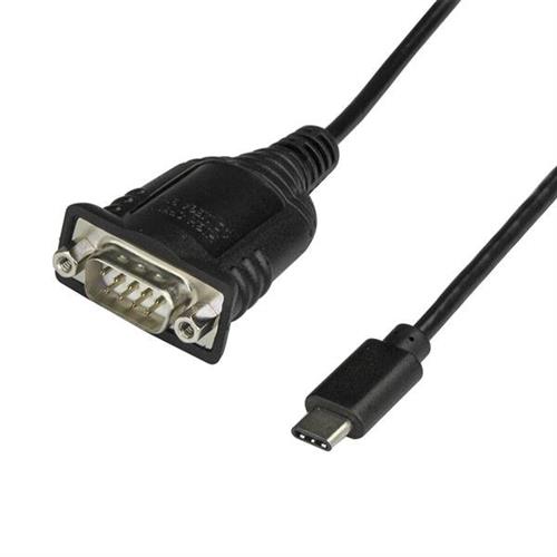 StarTech.com USB C to Serial Adapter Cable with COM Port Retention - 16" (40cm) USB Type C to RS232 (DB9) Serial Converter Cable - For PLCs Scanners Printers - Windows/Mac/Linux