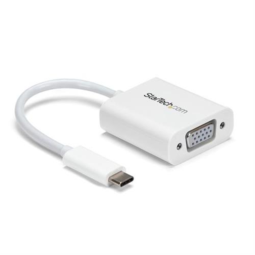 StarTech.com USB-C to VGA Adapter - White 3.2 Gen 1 (3.1 Gen 1) USB Type-C VGA (D-Sub) output 1920 x 1200 pixels