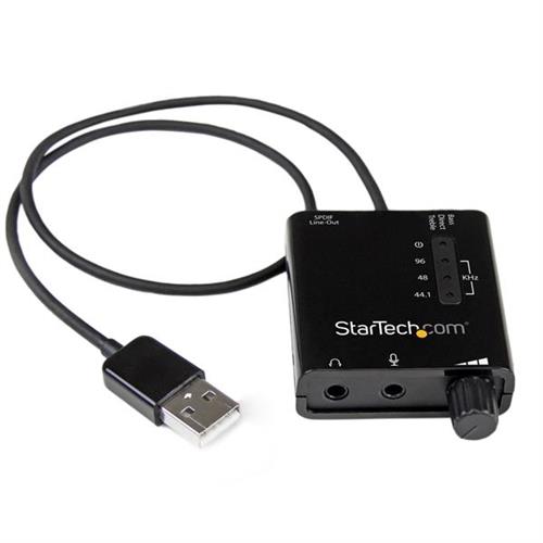 StarTech.com USB Stereo Audio Adapter External Sound Card with SPDIF Digital Audio and Stereo Mic 5.1 channels 24 bit 91 dB USB