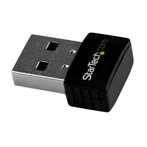 StarTech.com USB Wi-Fi Adapter - AC600 - Dual-Band Nano Wireless Adapter Wireless USB WLAN 433 Mbit/s Black