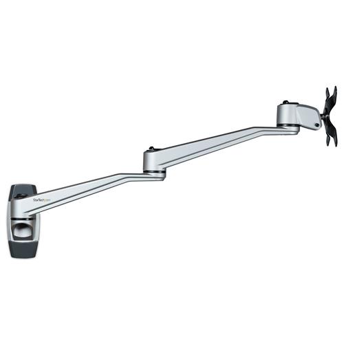 StarTech.com Wall Mount Monitor Arm - Articulating Ergonomic VESA Wall Mount Monitor Arm - 20" (52cm) Long - Single Display up to 34" (30.9lb/14kg) - Swivel/Tilt/Rotate - Adjustable Screen Mount - TAA 14 kg 33 cm (13") 76.2 cm (30") 75 x 75 mm 1