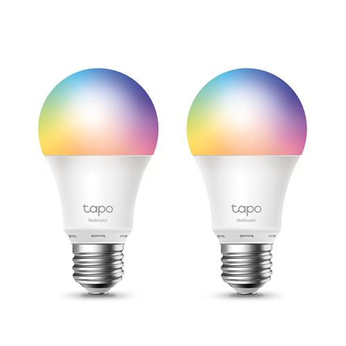 TP-Link Tapo Smart Wi-Fi Light Bulb Multicolor E27 2-Pack Smart bulb Wi-Fi Metallic White 802.11b 802.11g Wi-Fi 4 (802.11n) LED Glass Metal