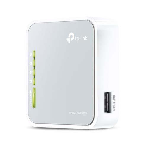 TP-Link TL-MR3020 Wi-Fi 4 (802.11n) Single-band (2.4 GHz) Ethernet LAN 3G Silver White Tabletop router