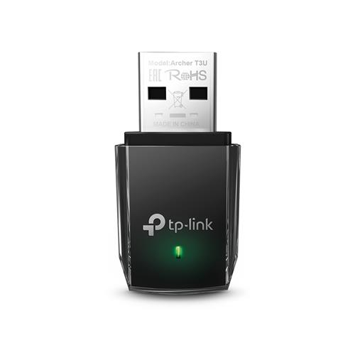 TP-Link Archer T3U. Connectivity technology: Wireless Host interface: USB Interface: WLAN. Maximum data transfer rate: 867 Mbit/s Top Wi-Fi standard: Wi-Fi 5 (802.11ac) Wi-Fi band: Dual-band (2.4 GHz / 5 GHz). USB powered. Product colour: Black
