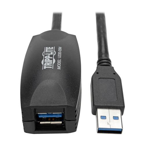 Tripp Lite U330-05M USB 3.0 SuperSpeed Active Extension Repeater Cable (A M/F) 5M (16.4 ft.) 4.88 m USB A USB A USB 3.2 Gen 1 (3.1 Gen 1) Male/Female Black
