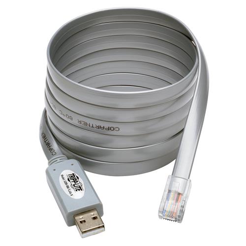 Tripp Lite U209-006-RJ45-X USB-A to RJ45 Serial Rollover Cable (M/M) - Cisco Compatible 250 Kbps 6 ft. (1.83 m) Gray. Connector 1: USB Connector 2: RJ45 Cable length: 1.8 m. Product colour: Silver