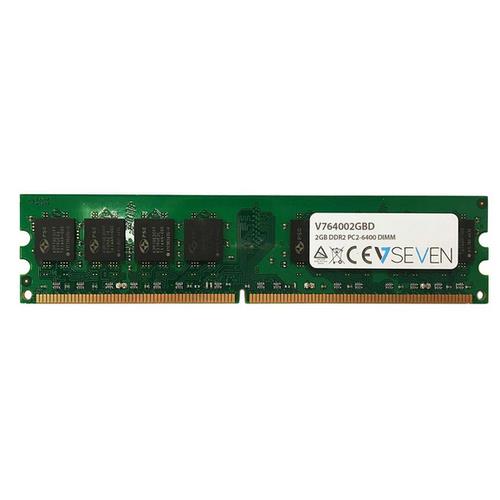 V7 V764002GBD. Component for: PC/server Internal memory: 2 GB Memory layout (modules x size): 1 x 2 GB Internal memory type: DDR2 Memory clock speed: 800 MHz Memory form factor: 240-pin DIMM Product colour: Green