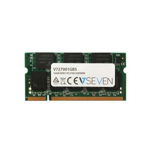 V7 1GB DDR1 PC2700 - 333Mhz SO DIMM Notebook Memory Module - V727001GBS. Package width: 170 mm Package depth: 550 mm Package height: 150 mm. Country of origin: United Kingdom Warranty period: 10 year(s) Certification: CE RoHS