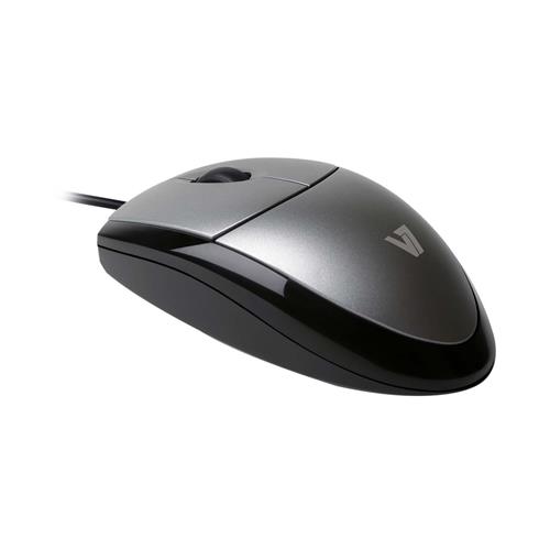V7 Optical LED USB Mouse. Movement detection technology: Optical Device interface: USB Type-A Movement resolution: 1000 DPI Buttons type: Pressed buttons Buttons quantity: 3 Scroll type: Wheel. Product colour: Black Silver