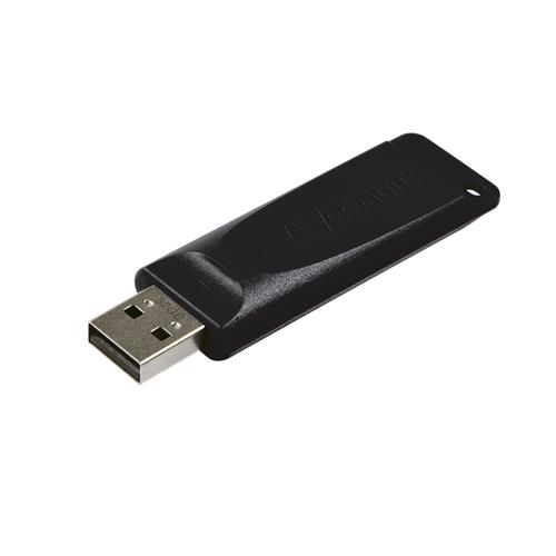 Verbatim Slider - USB Drive 32 GB - Black. Capacity: 32 GB Device interface: USB Type-A USB version: 2.0 Read speed: 10 MB/s Write speed: 4 MB/s. Form factor: Slide. Weight: 8 g. Product colour: Black