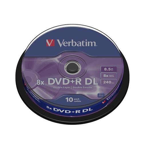 Verbatim VB-DPD55S1 DVD+R DL 120 mm spindle 10 pc(s) 8.5 GB