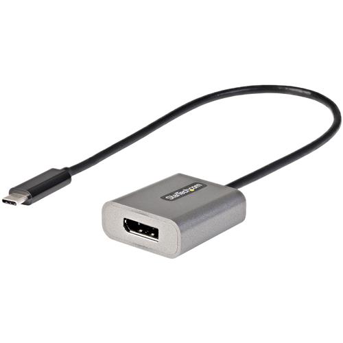 StarTech.com USB C to DisplayPort Adapter - 8K/4K 60Hz USB-C to DisplayPort 1.4 Adapter Dongle - USB Type-C to DP Monitor Video Converter - Works w/Thunderbolt 3 - w/12" Long Attached Cable