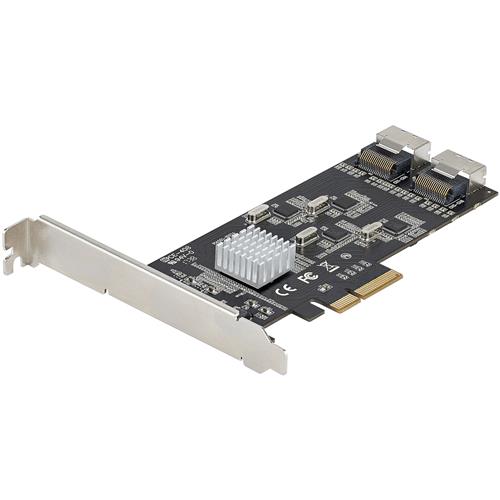 StarTech.com 8 Port SATA PCIe Card - PCI Express 6Gbps SATA Expansion Adapter Card with 4 Host Controllers - SATA PCIe Controller Card - PCI-e x4 Gen 2 to SATA III - SATA HDD/SSD PCIe Mini-SAS PCI 2.0 Black Pericom - PI7C9X2G608GP ASMedia - ASM