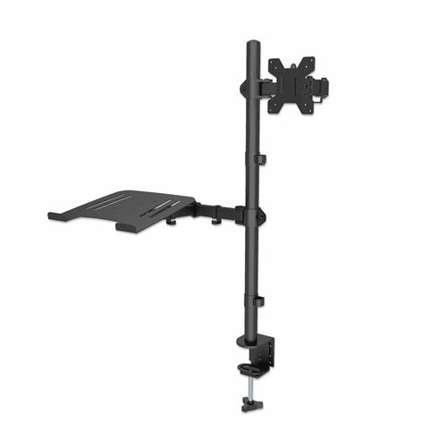 Photos - Mount/Stand MANHATTAN Desk Mount for Monitors & Laptop Combo  For screens: 10-27" Laptop up to 17" Clamp Asse (Full Motion)