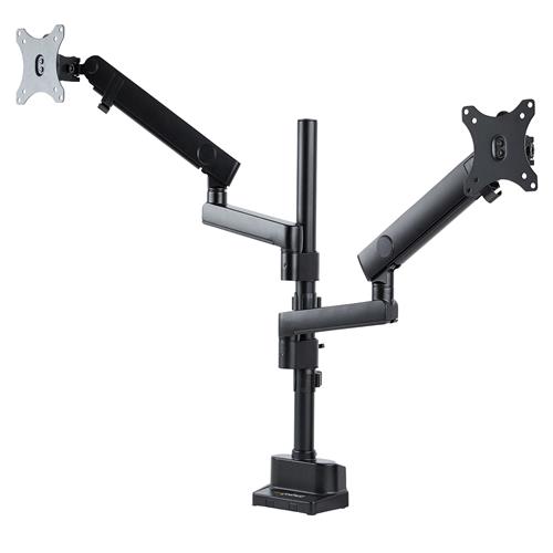 StarTech.com Desk Mount Dual Monitor Arm Full Motion Monitor Mount for 2x VESA Displays up to 32" (17.6lb/8kg) Height Adjustable Clamp/Grommet Mount Mechanical Spring Clamp 16 kg 81.3 cm (32") 100 x 100 mm Height adjustment Black