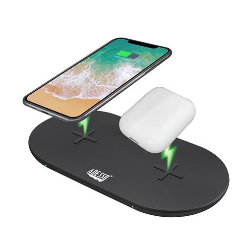 Adesso AUH-1040 mobile device charger Headset Smartphone Smartwatch Black USB Wireless charging Fast charging Indoor