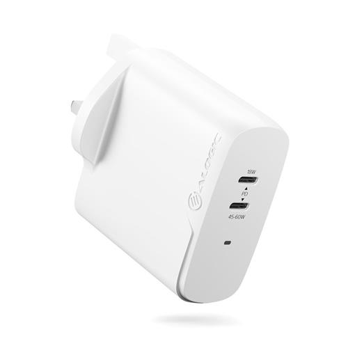 ALOGIC 2X63. Charger type: Indoor Power source type: AC Charger compatibility: Universal. Input voltage: 100 - 240 V Maximum output voltage: 20 V. USB Type-C ports quantity: 2. Cable length: 2 m Product colour: White