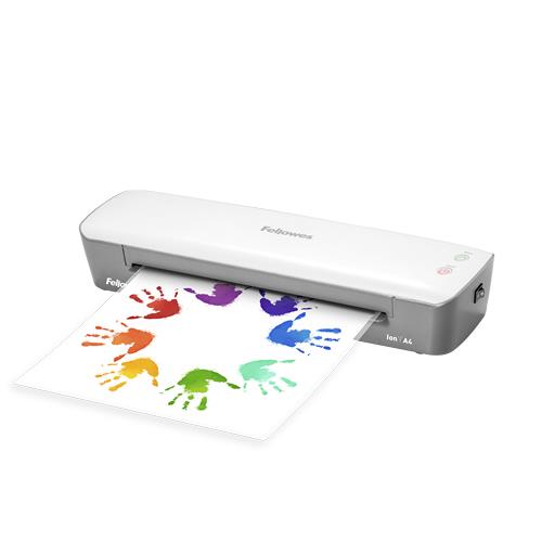 Fellowes A4 Laminator Machine Ion A4 Laminating Machine 80 to 125 Micron 10 Laminating Pouch Starter Pack Included 24 cm Hot laminator 4 min A4 80 m 125 m