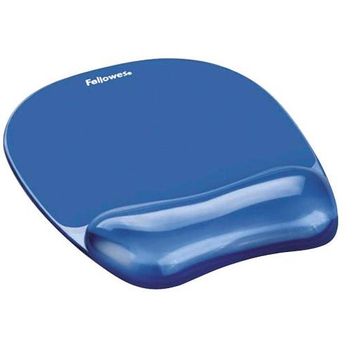 Fellowes Mouse Mat Wrist Support - Crystals Gel Mouse Pad with Non Slip Rubber Base - Ergonomic Mouse Mat for Computer Laptop Home Office Use - Compatible with Laser and Optical Mice - Blue