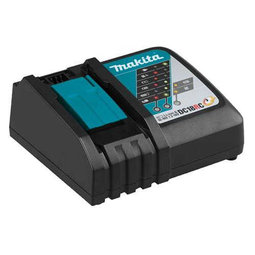 Makita DC18RC. Power source type: AC Type: Indoor battery charger. Product colour: Black. Charging voltage: 14.4 - 18 V. Battery technology: Lithium-Ion (Li-Ion) Battery voltage: 18 V