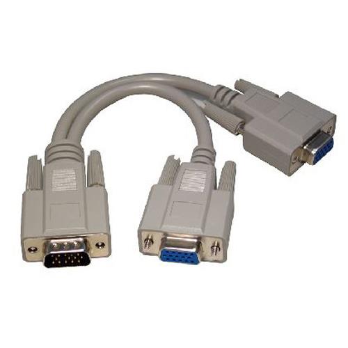 Cables Direct EX-088. Video port type: VGA Video out: 2x VGA. Product colour: Grey Cable length: 0.2 m