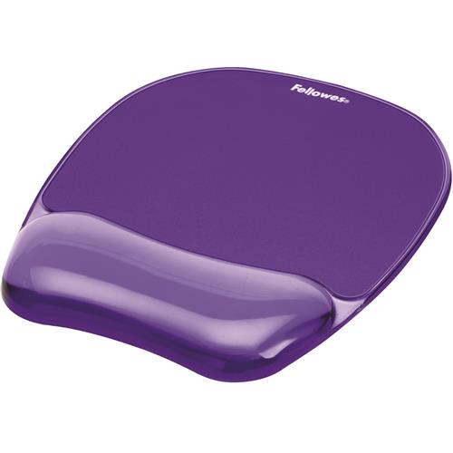 Fellowes Mouse Mat Wrist Support - Crystals Gel Mouse Pad with Non Slip Rubber Base - Ergonomic Mouse Mat for Computer Laptop Home Office Use - Compatible with Laser and Optical Mice - Purple