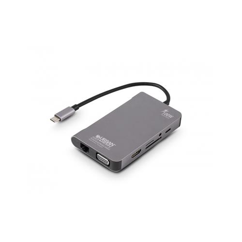 Urban Factory HUBEE PLUS MOBILE STATION USB-C PASS THRU 100W MULTI-STREAM Wired USB 3.2 Gen 1 (3.1 Gen 1) Type-C 96 W 3.5 mm 101001000 Mbit/s Grey